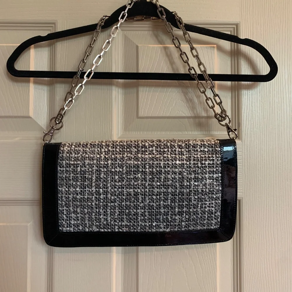 Tory Burch Black/Cream Pattern Handbag